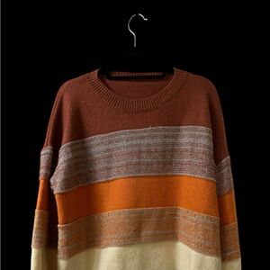 Women’s XXL Metallic Colorblock Striped Pullover
